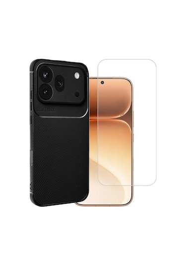 Teleplus Honor 600 Pro Kılıf Auto Focus Silikon + Nano Ekran Koruyucu Siyah