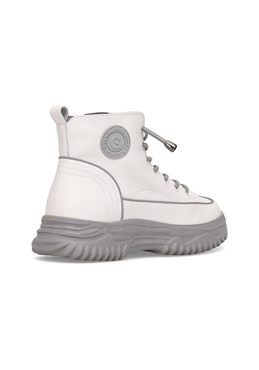 Guja 25k310-13 Kadın Hakiki Deri Sneaker Bot Gri Gri