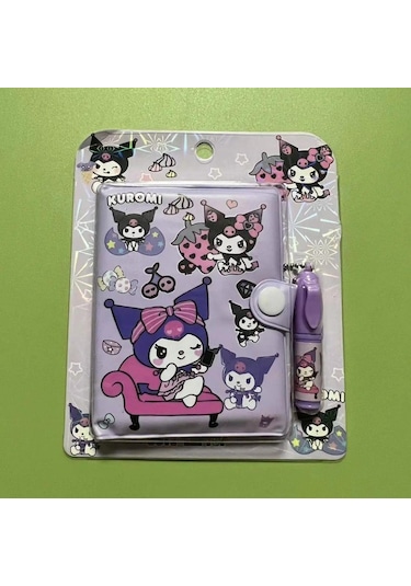 Kawaii Sanrioo Kuromi Karakterler Mini Defter Kalem Set
