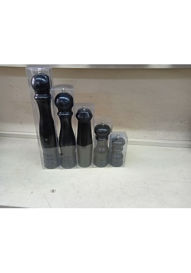 Yerli Üretim Ahşap Tuz-karabiber Değirmeni Siyah 30cm