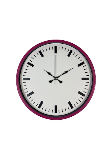 36 Cm Pembe Dekoratif Duvar Saati Çok Renkli 35580427