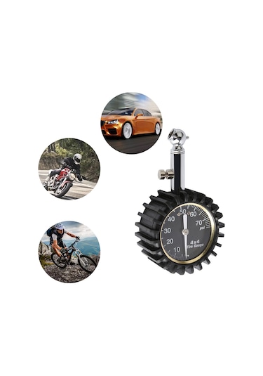 Ximistore9 Taşınabilir Lastik Basınç Ölçer - 0-60 Psı Mekanik Göstergeli, Gece Okuma Kolaylığı