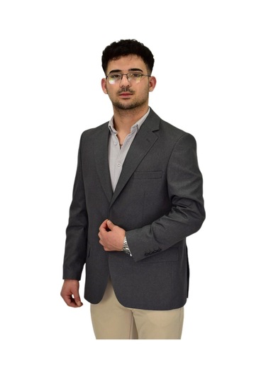 Erkek Tek Spor Ceket 4 Drop Bgl-st04472 Füme