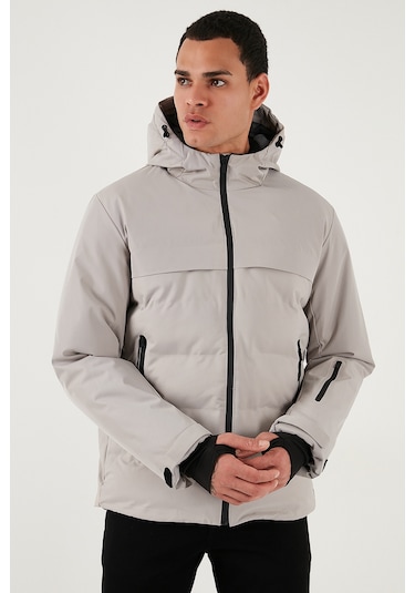 Buratti Regular Fit Kapüşonlu Kapitoneli Erkek Mont 497Dean Taş