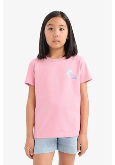 Defacto Kız Çocuk Bisiklet Yaka Baskılı Kısa Kollu Tişört E0349a825smpn666 Pembe Defacto Kız Çocuk Bisiklet Yaka Baskılı Kısa Kollu Tişört E0349a825smpn666 Pembe