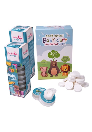 Bebekler İçin Sıkıştırılmış Tablet Mendili 100 Adet Ve Temizlik H