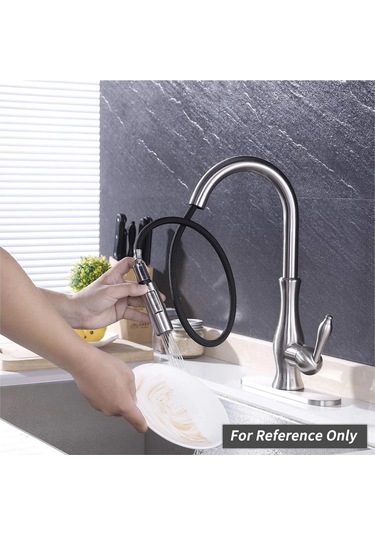 Kosona Sus304 Çelik Fıskiyeli Musluk, Tuş İle Değiştirilebilir Sprey Akış Modu, Çayır Mutfak Uyumlu, Yüksek Isı Ve Basınç Dayanıklı, Kolay Kurulum GÜMÜŞ