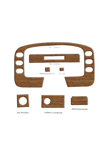 Ford Transit Konsol-torpido Kaplama 1995-1997 12 Parça-açık Meşe Seçenekler