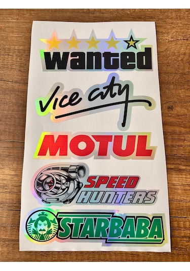 Araç Arka Cam Yazısı Hologramlı Yan Kapı, Yan Cam Stickerı Wanted