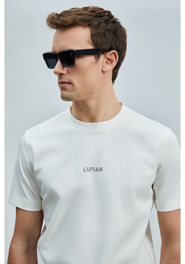 Lufian Erkek T Shirt 111020235 Kırık Beyaz KIRIK BEYAZ
