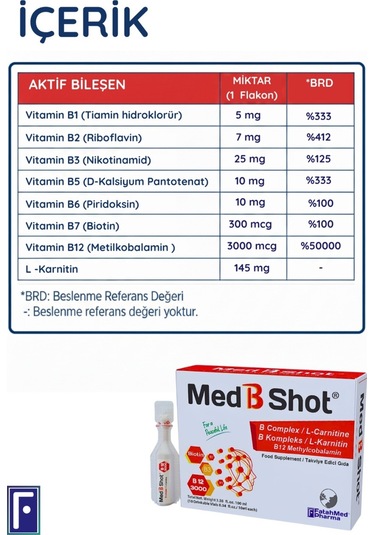 Med B Shot Kompleks B12 Metilkobalamin L-karnitin 10 Flakon