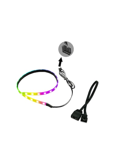 Coolmoon 4 Pin To 5V 3 Pin Manyetik RGB Kablolu Kasa Led Işık
