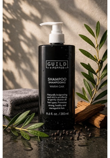 Guild + Pepper Warm Oak 4 Lü Kişisel Bakım Seti Şampuan + Duş Jeli + El Sabunu + Vücut Losyonu 285 ML