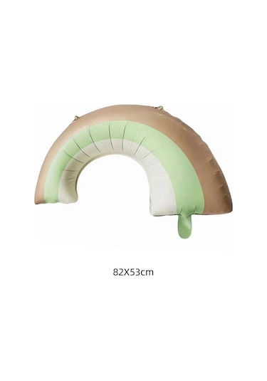 Retro Gökkuşağı Folyo Balon Büyük Boy Yeşil Yeşil