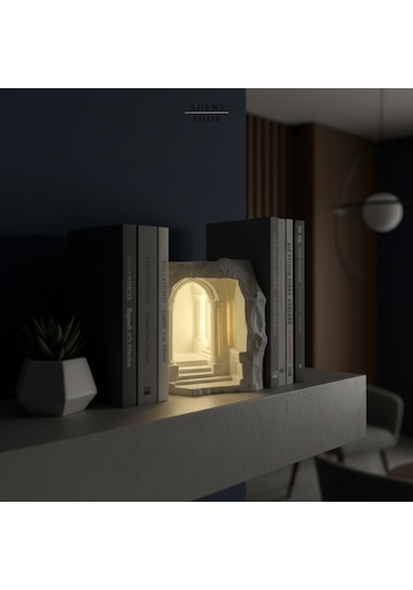 Antik Yunan Mağarası Tasarımlı Kitap Tutucu / Kitaplık Süsü