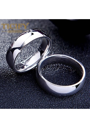 Novahub Rose Gold Basit 4mm Ark Paslanmaz Çelik Hafif Yüzey Titanyum Çelik Çift Yüzük El Süsü - 9 Rose Gold