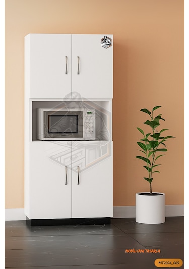 Tamamı Mdf 4 Kapaklı Mikrodalga/mini Fırın Dolabı Çok Amaçlı Mutf
