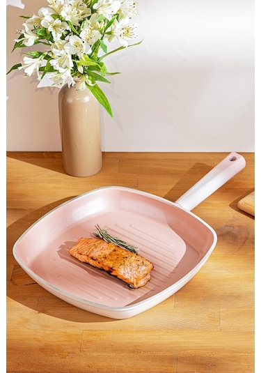 Emsan Swiss Crystal Kare Tava Pembe 28 Cm