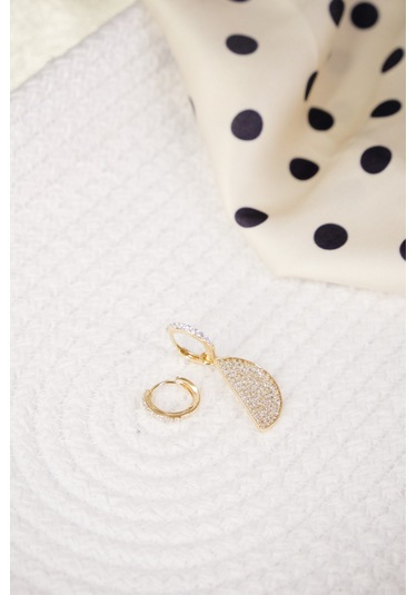 Lekka Design Kadın Kararmaz Çelik Lüks Zirkon Taşlı Karpuz Yaz Küpesi