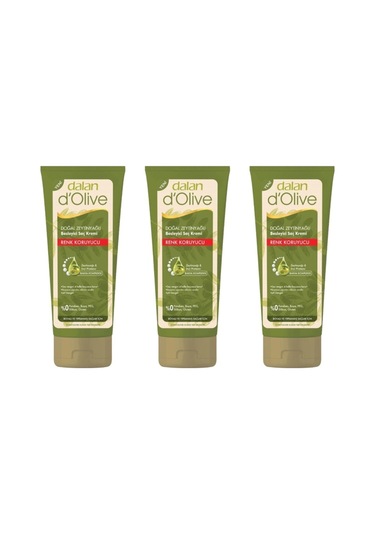 D'olive Zeytinyağlı Renk Koruyucu Saç Kremi 200ml 3 Adet