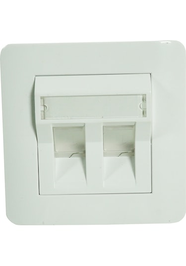 Canovate Faceplate 2 Port 86X86 Fildişi Renkli Açılı 25 Adet