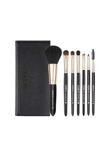 Sones Zoreya 7'si 1 Arada Makyaj Fırçası Seti Fırça Allık Fırçası Fondöten Fırçası Makyaj Fırçası Çantası Yeni Siyah