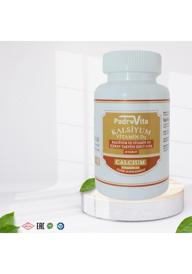PadroVita Kalsiyum Vitamin D3 İçeren Takviye Edici Gıda 60 Tablet