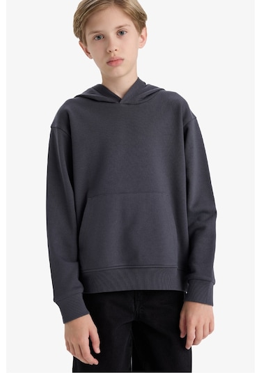 Defacto Erkek Çocuk Basic Düz Kapüşonlu Sweatshirt E9558a825auar126 Antrasit Defacto Erkek Çocuk Basic Düz Kapüşonlu Sweatshirt E9558a825auar126 Antrasit