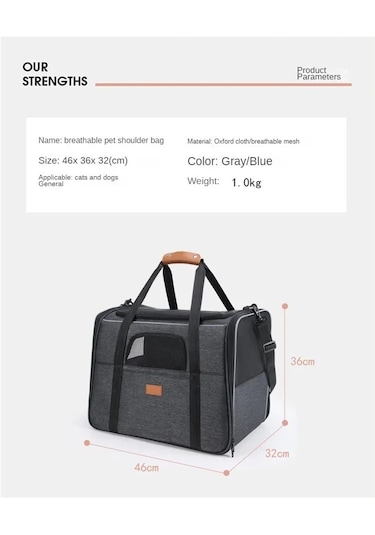 Jialan Taşınabilir Kedi Taşıyıcı, Nefes Su Geçirmez Büyük
