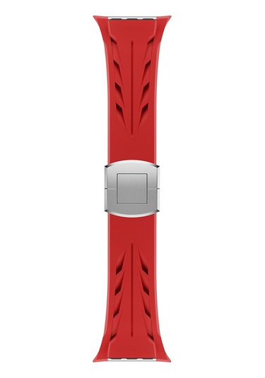 Talazan iOS Watch Uyumlu Ultra 49mm Krd-127 Metal Tokalı Silikon Kordon-beyaz