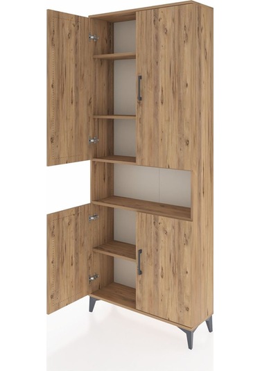 Arges Dolap 5 Raflı 4 Kapaklı 88x30x221 Çam-çam Çam