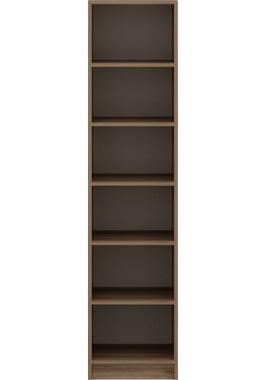 Minar Kale 1 Kapaklı Dolap Çizgili Mebran 190cm - Dore/kumtaşı - Raflı Çok Renkli