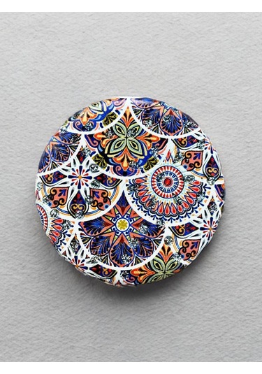 Işıltılı Karışık Desenli Çift Taraflı Yuvarlak Cep Çanta Makyaj Aynası 7cm Çap Kod:20 Çok Renkli