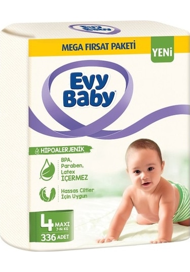 Evy Baby Bebek Bezi 4 Numara Mega Fırsat Paketi 336 Adet