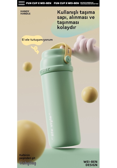 Büyük Kapasiteli Taşınabilir Vakum Yalıtımlı Bardak-siyah