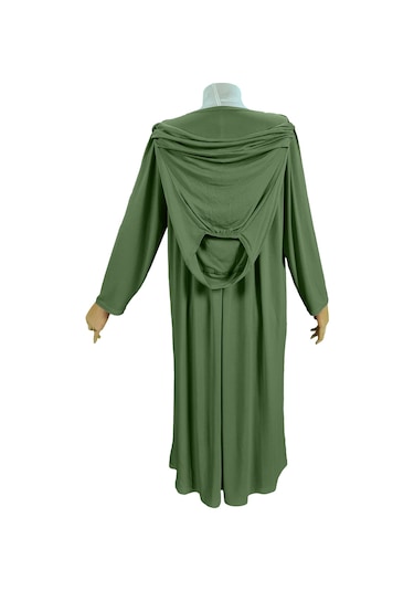 Pratik Tek Parça Organik Kız Çocuk Namaz Elbisesi Fıstık Yeşili