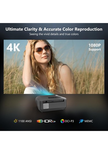 Pxodyda 1080 P 1100 ANSI Lümen FULL HD 4K Projeksiyon Cihazı