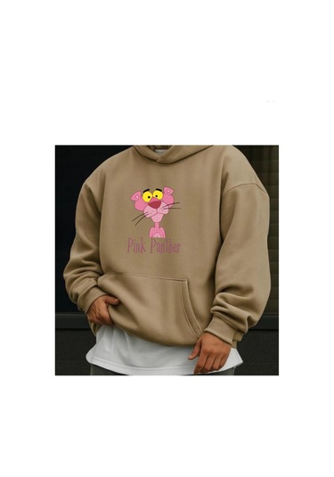 Pink Panter Baskılı Sweatshirt Taş Rengi