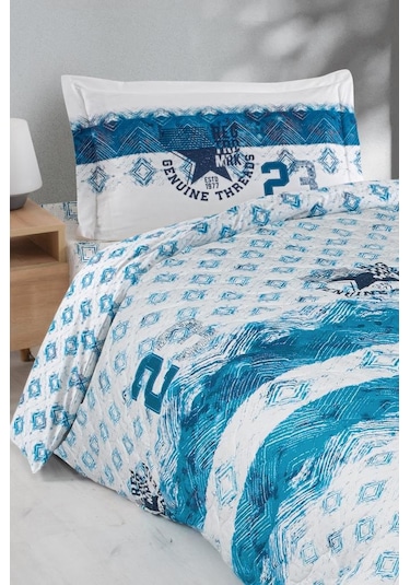 Kapitoneli Ranforce Genç Nevresim Takımı Roberto Turkuaz