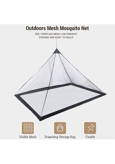 Ebitda Taşınabilir Kamp Sineklik Çadırı - Hızlı Kurulum, Siyah Siyah