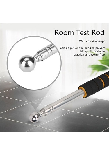 Pazly 2 Adet Uzatılabilir 304 Paslanmaz Çelik Boşluk Testi Çekiçi Sponge Saplı Seramik Duvar Tespit Aracı Düşme Engelleme Teli