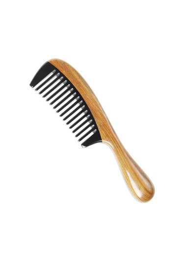 Sorendy Pelesenk Ağaç Kaplamalı Kemik Tarak 20 Cm At-105 Geniş Dişli Ahşap Saç Tarağı Doğal