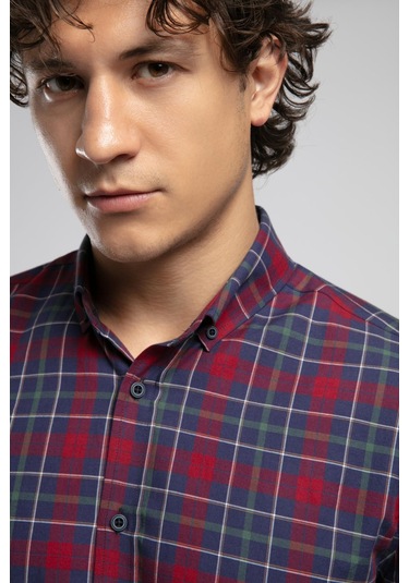 Lee Cooper Erkek Gömlek 261 Lcm 241075 2562 Lacivert-bordo Lacivert-bordo