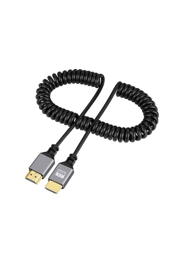 Hdmi Spiral Yaylı Uzayabilen Fullhd 4k 60hz Uhd Kablo 0.5-2 Metr