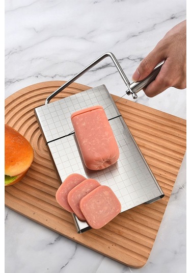 Komple Çelik 5 Yedek Bıçaklı Çok Amaçlı Peynir Salam Kek Pasta Dilimleyici Mt104 Gri