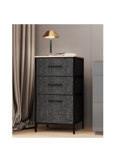 Çok Amaçlı Dolap 3 Çekmeceli Orta Boy Komodin Sehpa Füme 1599