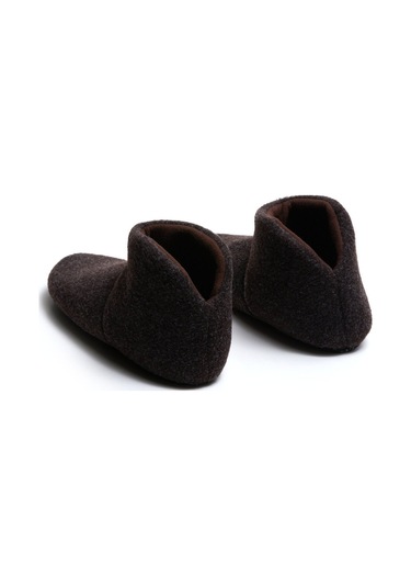 Kışlık Ev Içi Panduf Bot Erkek Ayakkabı Koyu Kahve
