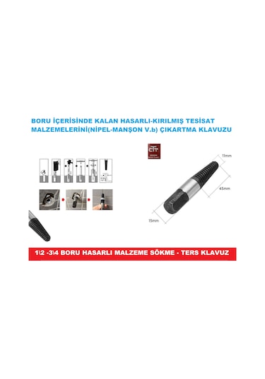 Ters Kılavuz Boru 1-2 - 3-4 İçi Kırılan Hasarlı Nipel V.B Parça