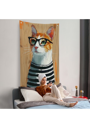 Cool Kedi Duvar Örtüsü-7644