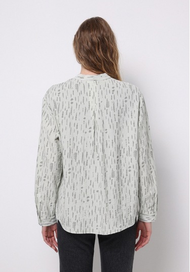 Colins Regular Fit Hakim Yaka Baskılı Kadın Yeşil Uzun Kol Gömlek Cl1077304 Q1.v1 Sag Sage